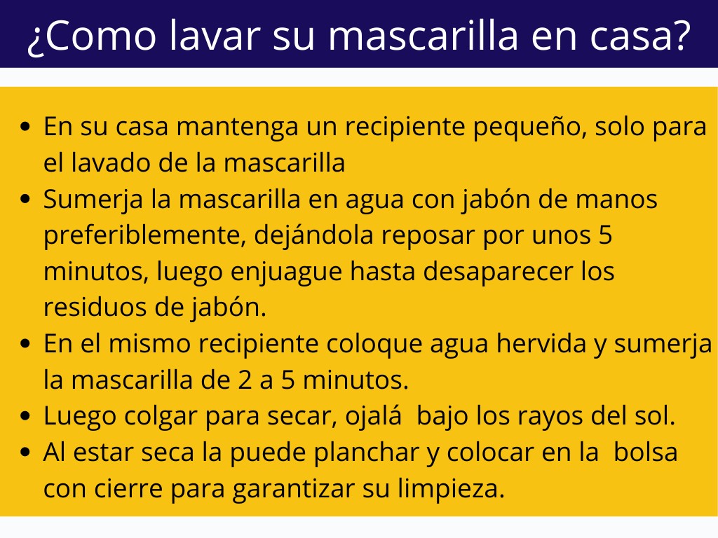 Lavado de la mascarilla